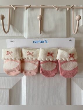 Carter's Pink and Cream Baby Ballet Sock 2-Pack